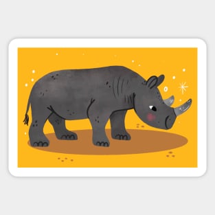 Rhino Painting Hand Drawn Sticker